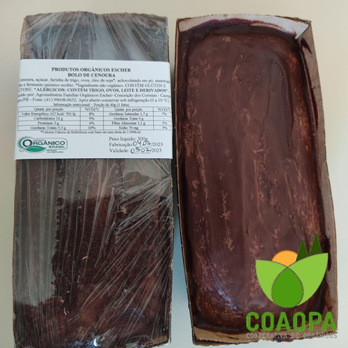 BOLO DE CENOURA COM CALDO DE CHOCOLATE  - ESCHER 300gr