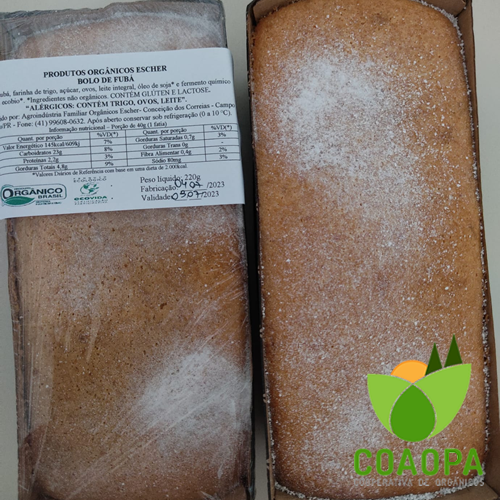 SITE PANIFÍCIOS | BOLO DE FUBÁ ORGÃNICO - ESCHER 220gr