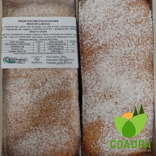 SITE PANIFÍCIOS | BOLO DE LARANJA ORGÂNICO - ESCHER 280gr