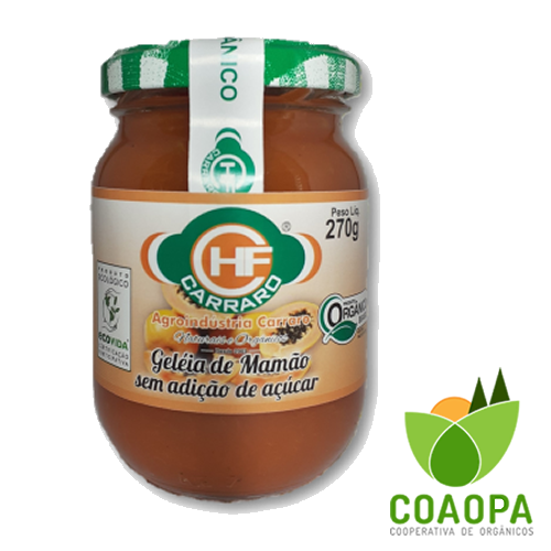 SITE DOCES SEM AÇÚCAR | GELEIA DE MAMÃO SEM ADIÇÃO DE AÇÚCAR 270gr